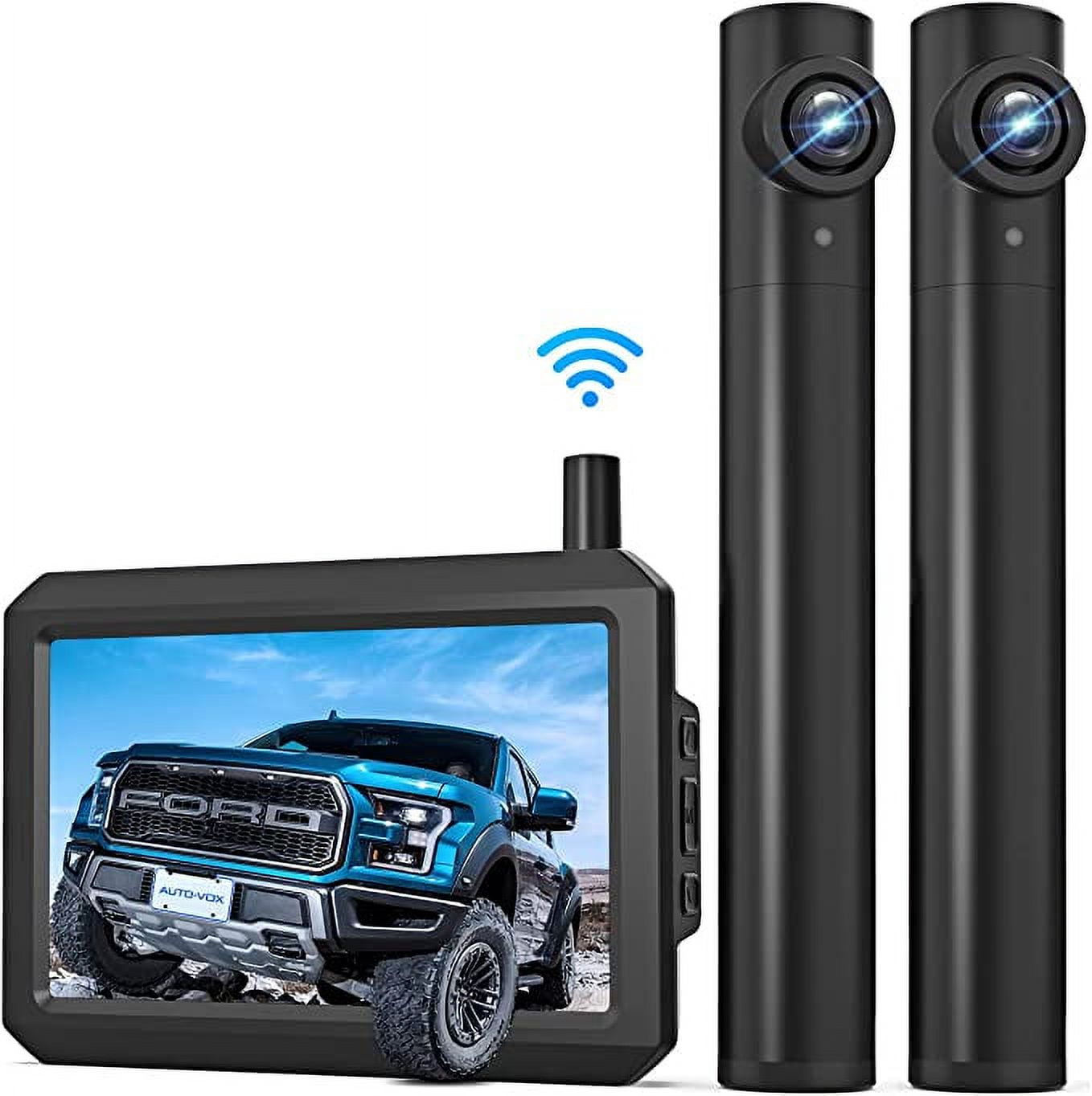 Auto-Vox Backup Camera Wireless 5'' Monitor Kit, Waterproof Rear View  Camera Reversing Parking System for Trucks, SUV, and Universal Cars