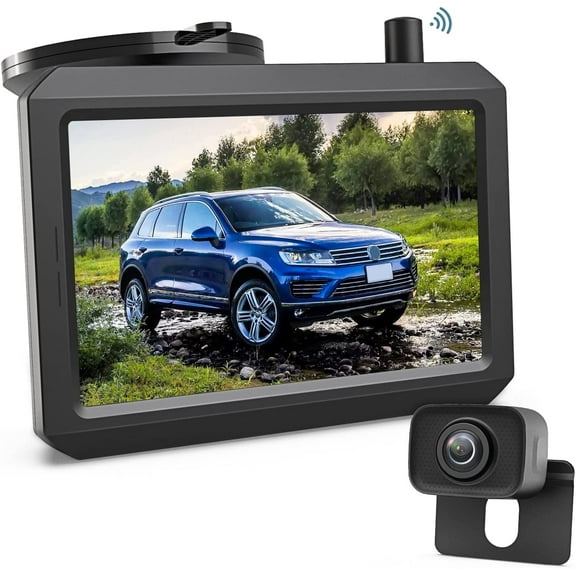 AUTO-VOX W7PRO Wireless Back Up Camera, 5" TFT Monitors Trailer Rear View Cam Systems, Dual Camera Channels with 2.4G Stable Digital Signal for Car, Truck, RV,Camper