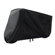 XiongXiong Motorcycle Cover, Waterproof Motorcycle Cover All Weather Outdoor Protection, 190T Oxford , Fit for Length 116" Motors, Black