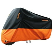 AUTOA 210D Oxford Motorcycle Cover All Season, Universal Weather Durable Waterproof Outdoor Protection Scooter Shelter Tear Proof Night Reflective 4XL