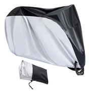 XiongXiong Bike Cover Waterproof Outdoor Bicycle Cover Anti Dust Rain Snow UV, Heavy Duty Oxford Fabric Covers with Lock Holes & Storage Bag, Silver