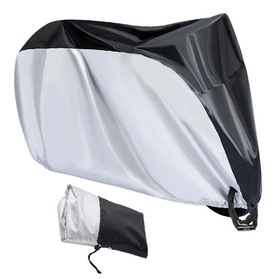 XiongXiong Bike Cover Waterproof Outdoor Bicycle Cover Anti Dust Rain Snow UV, Heavy Duty Oxford Fabric Covers with Lock Holes & Storage Bag, Silver