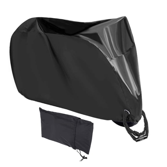 XiongXiong Bike Cover Waterproof Outdoor Bicycle Cover Anti Dust Rain Snow UV, Heavy Duty Oxford Fabric Covers with Lockholes & Storage Bag, Black