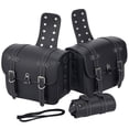 thumbnail image 1 of XiongXiong Motorcycle Saddlebags, 2 pack Large Capacity Side Bags, Waterproof PU Leather Luggage Panniers Bags with Removable Bottle Holder, Lock, 1 of 13