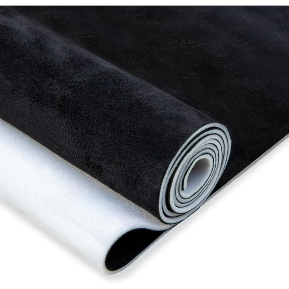 XiongXiong Suede Auto Headliner Fabric 98"L×60"W with Foam Backing - Black Interior Replacement Material for Car, Truck, RV Roof, DIY Headliner, Black