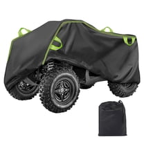 XiongXiong Waterproof ATV Cover 210D Oxford, Heavy Duty Universal Anti UV All Season Outdoor Weather Protection with 6 Reflective Strips, Black 3XL