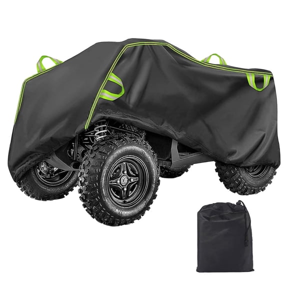 XiongXiong ATV Cover Waterproof210D Oxford, Heavy Duty Universal Anti UV All Season Outdoor Weather Protection with 6 Reflective Strips, Black 3XL