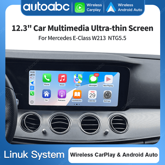 AUTOABC 12.3 Inch Linux Car Multimedia Ultra-thin TouchScreen For Mercedes NTG5.5 System E-Class (W213)