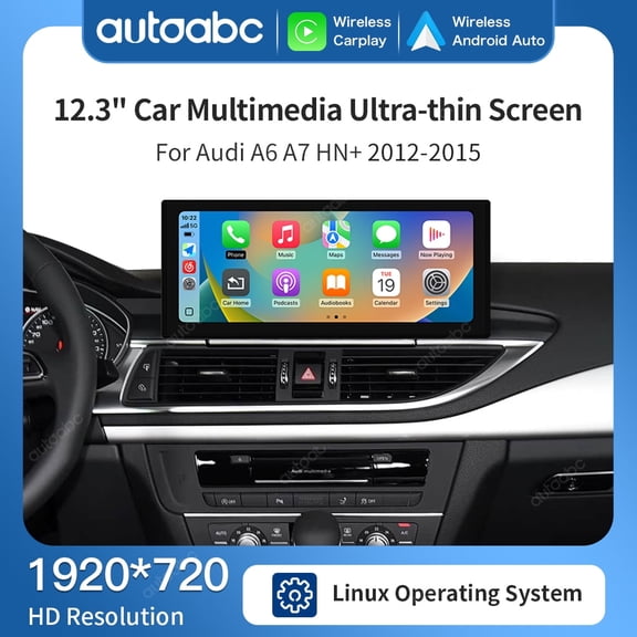 12.3" Wireless Carplay Android Auto for Audi A6 A7 MMI 3G HN+ 2012-2015 LHD