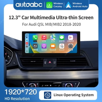 AUTOABC 12.3 Inch Ultra-thin Screen For Audi Q5L MIB System 2018-2020 Year Car Multimedia HD Resolution Screen Linux Operating System