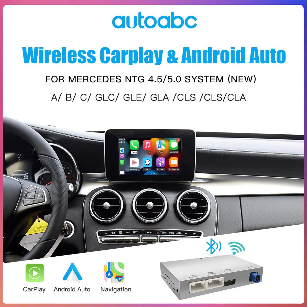 Autoabc Kabelloses Carplay Android Auto Für BMW NBT/CIC/EVO/CCC 1 2 3 4 5 7 Serie Carplay-Schnittstelle Decoder Auto Android Player