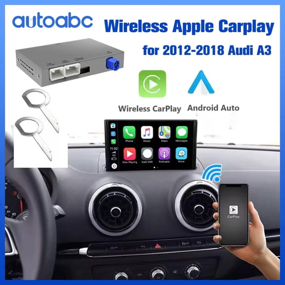 AUTOABC Wireless Carplay Android Auto For Audi  A3 Q2 2012-2021 Year Retrofit Kit Decoder