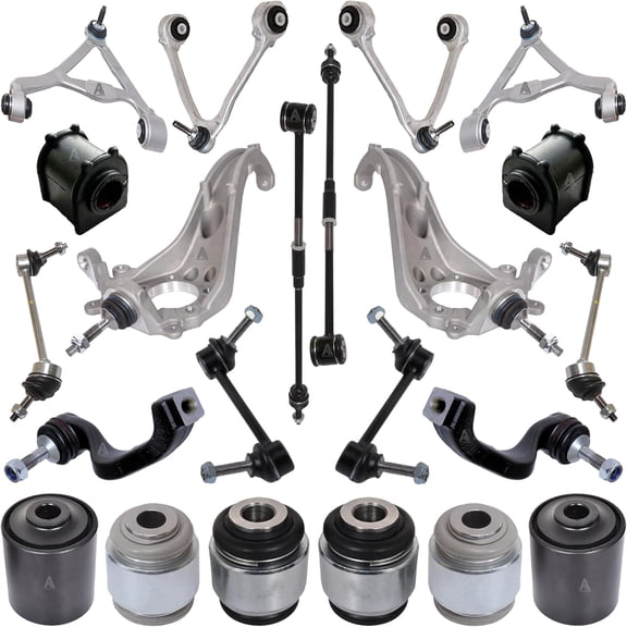AUTOACER Complete Front & Rear Suspension Kit 22 Pcs - Front & Rear, Upper & Lower Control Arms, Stabilizer Links, Tie Rods, Sway Bar Links & Bushings for LS 2000-2003