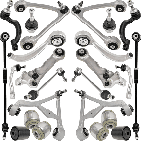 AUTOACER Complete Front & Rear Suspension Kit 22p - Upper, Lower Control Arms, Hydra Bushings, Ball Joints, Stabilizer Bar Links & Tie Rods for XK / XKR / XKR-S 2010-2015, XF / XFR / XFR-S 2008-2015