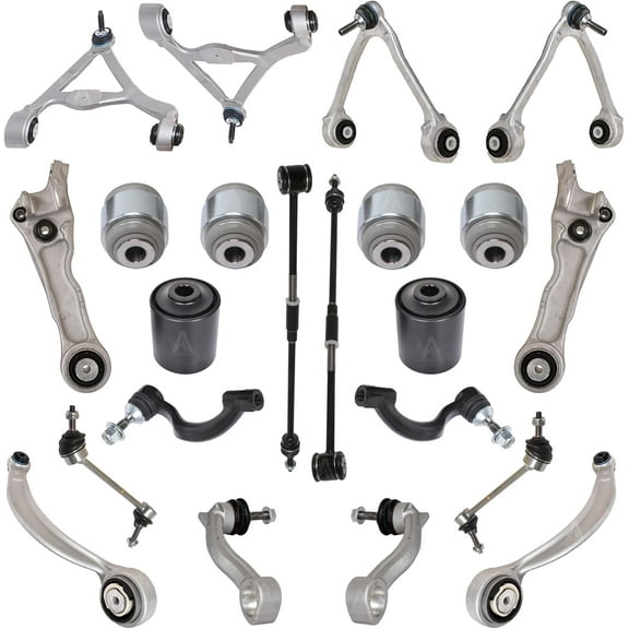 AUTOACER - Complete Front & Rear Suspension Kit 22 Pcs - Front Upper, Lower, Lower Lateral Control Arms, Rear Upper Control Arms, Bushings, Stabilizer Bar Links & Tie Rods for XK/XKR 2007-2015