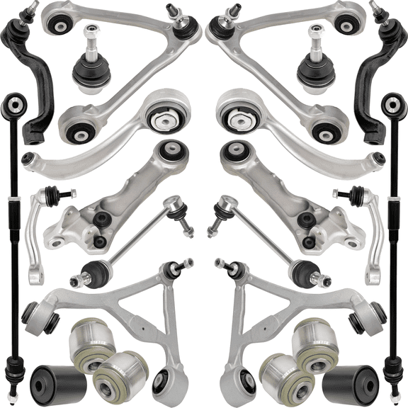 AUTOACER Front & Rear Suspension Kit 24p - Upper, Lower Control Arms, Lateral Arms, Hydra Bushings, Ball Joints, Sway/Stabilizer Bar Links & Tie Rods For S-Type Year 2002-2007, (X200 VIN# M45255)