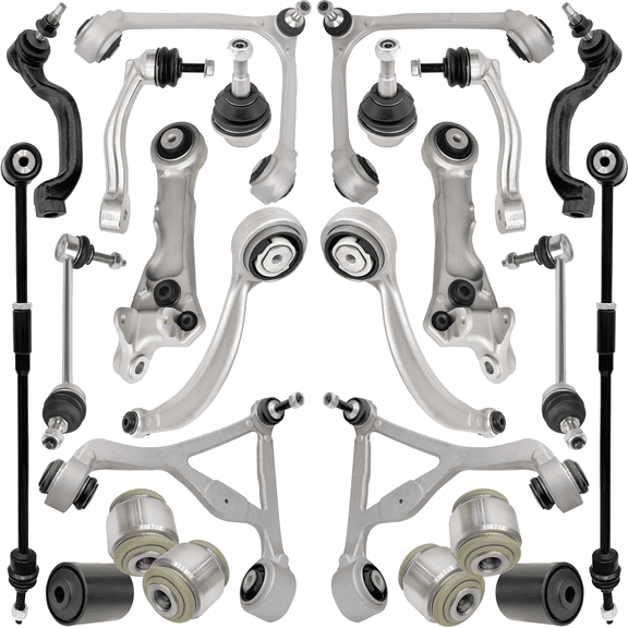 AUTOACER Complete Suspension Kit 24 pcs - Front & Rear Control Arms, Ball Joints, Bushings, Sway Bar Links & Tie Rods (Left & Right) For XK 2007 - 2009, VANDEN PLAS 2004 - 2009, SUPER V8 2005 - 2009
