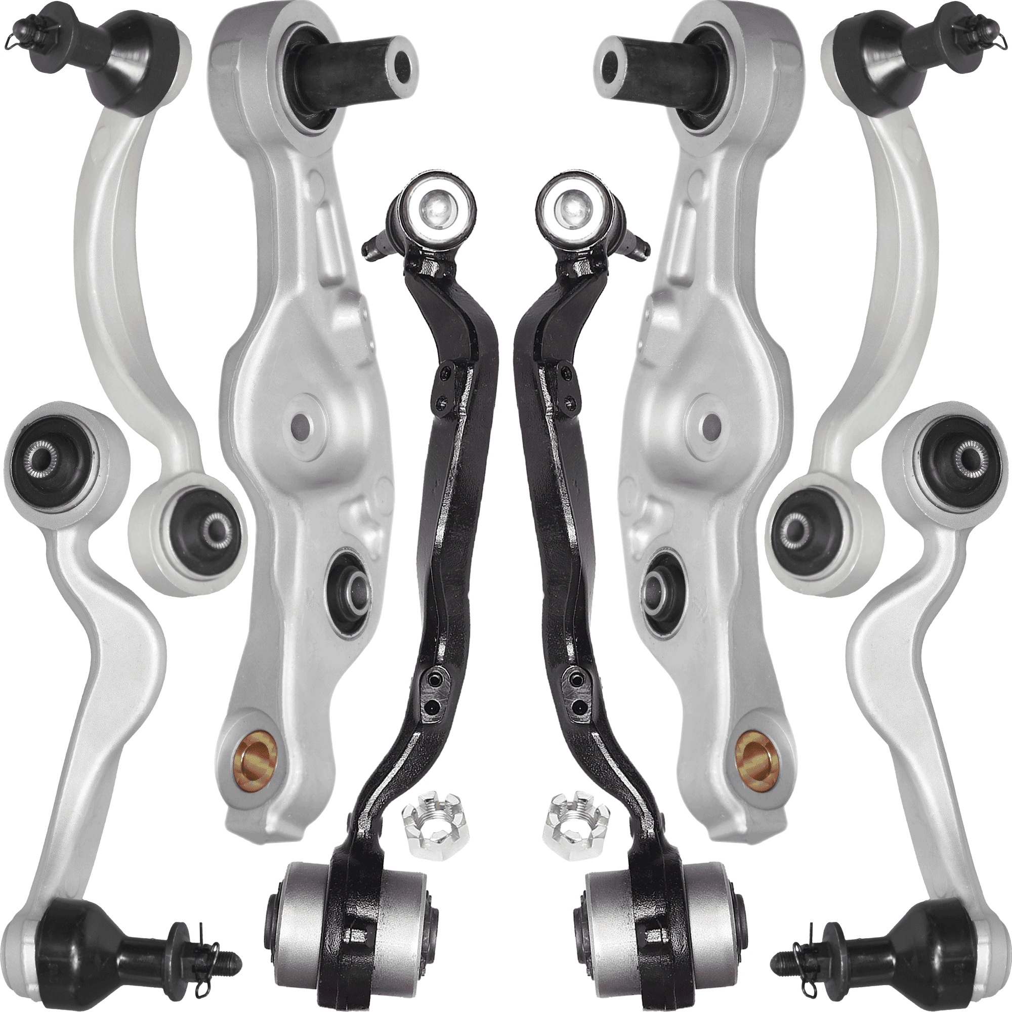AUTOACER Complete Suspension Kit 8 Pcs - Front Upper & Lower Control Arm Kit with Ball Joints and Bushings Fitted for LS460 / LS460L 2007 - 2017, LS600h 2008 - 2017 RWD Models,
