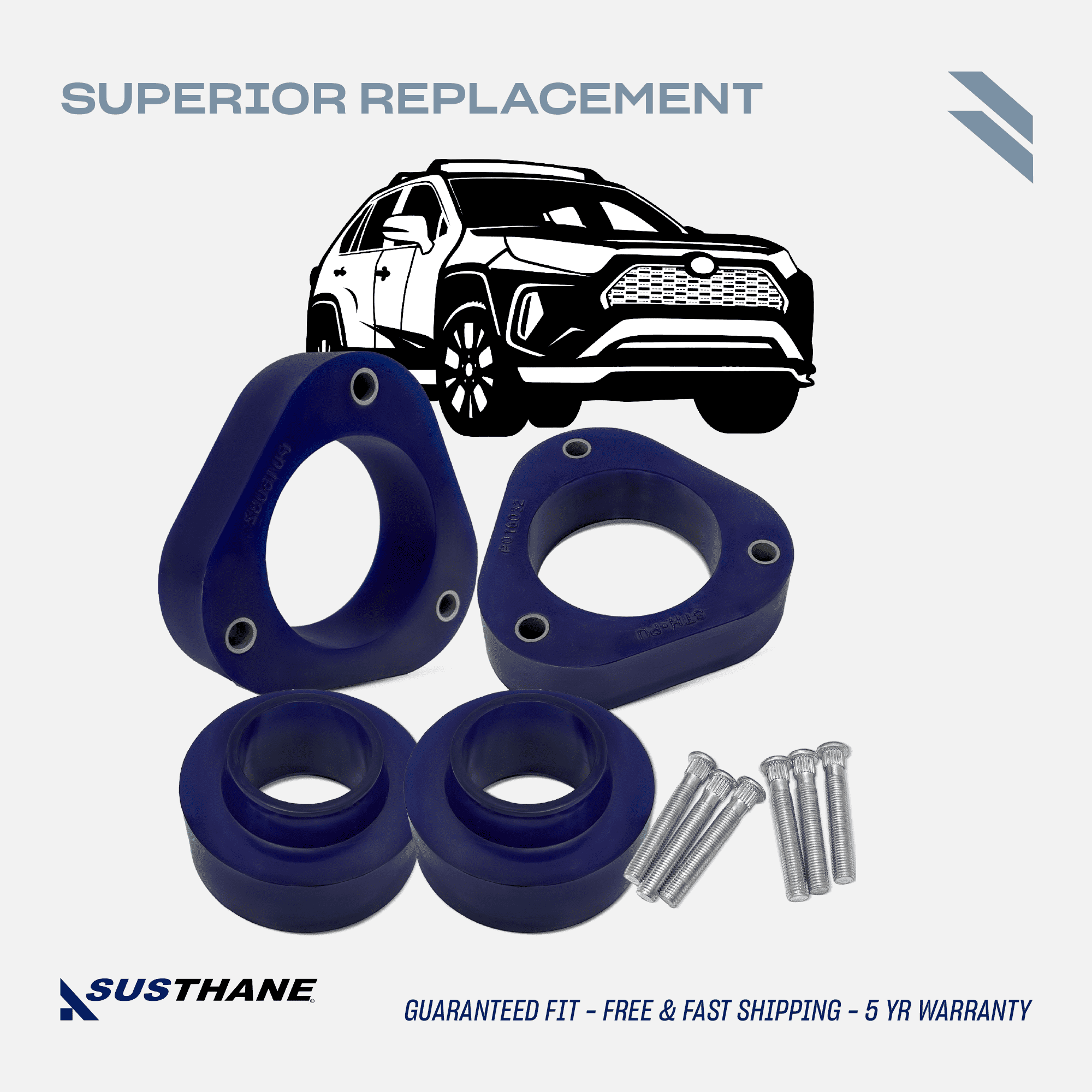 AUTOACER - Complete Levelling Lift Kit 40mm /1.6" Front Strut & Rear Coil Springs Spacers in High-Grade Polyurethane PU, Fits PRIUS 2009 - 2015  (3rd Generation XW30) & PRIUS V 2012 - 2017 (HYBRID)