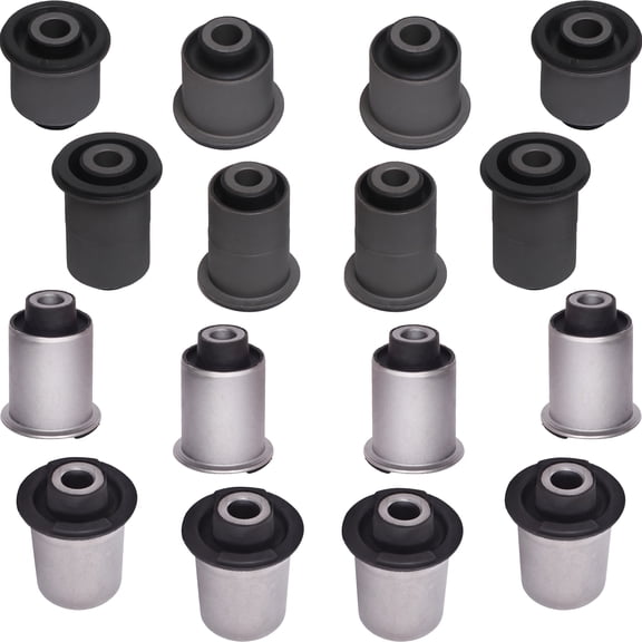 AUTOACER Bushing Kit 16 Piece - Front & Rear Upper, Lower Control Arm Bushings (Left & Right) for Pathfinder R51 2005 - 2012, Armada 2006 - 2015, OEM# 55045-EB30B, 55501-EB300, 55502-EB300