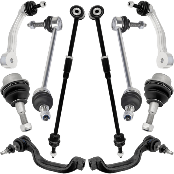 AUTOACER Front & Rear Suspension Kit 10 Pcs - Steering Knuckle Control Arm Ball Joints, Stabilizer Bar Links & Tie Rods (Left & Right) for S-TYPE, XK, SUPER V8, VANDEN PLAS, XJ8 / XJR (X350 / X358)