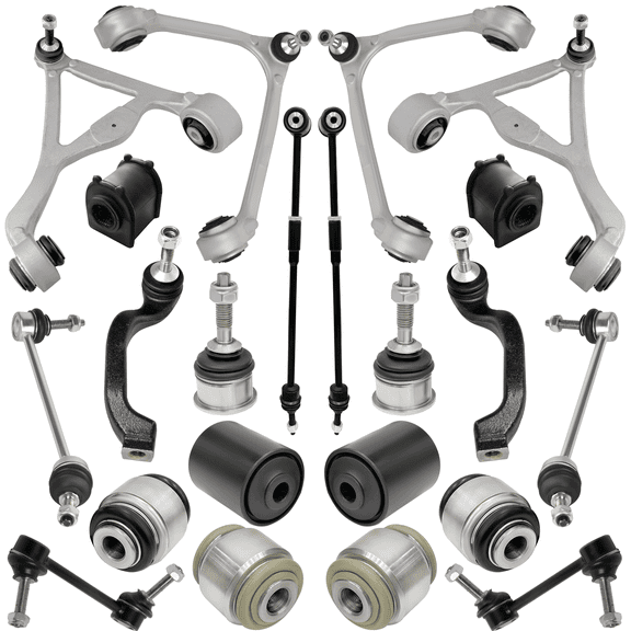 AUTOACER Front & Rear Suspension Kit 22p - Control Arms W/Ball Joints & Bushes Fitted, Bushings, Ball Joints 14mm, Sway Bar Bushings, Stabilizer Bar Links & Tie Rods for LS / THUNDERBIRD 2000 - 2003