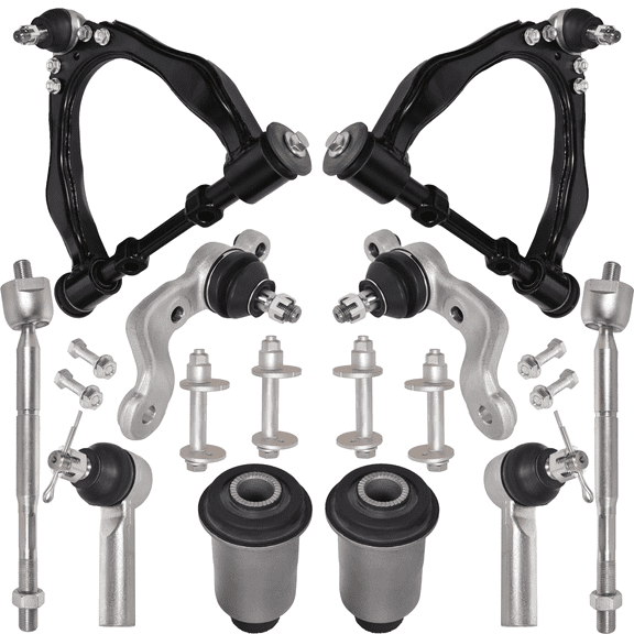 AUTOACER Front Suspension Kit 14 Pcs -Front Upper Control Arms with Bushings & Ball Joints Pre-fitted, Tie Rods, Ball Joints, Bushings & Camber Bolts for Tacoma S-Runner, Base, DLX, RWD / 2WD Models