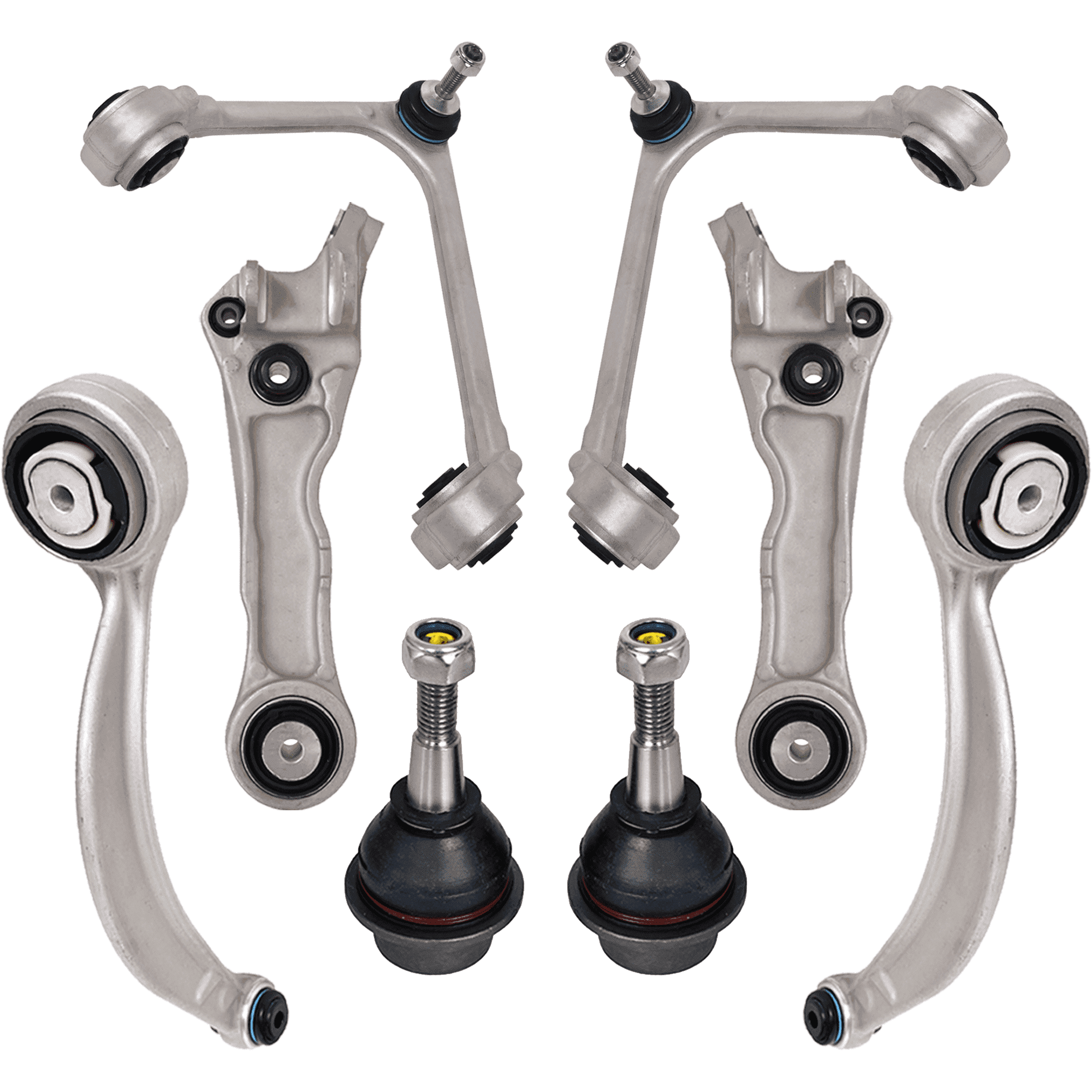 AUTOACER Front Suspension Kit 8 Pcs - Front Upper Lower Control Arm & Lower Steering Knuckle Arm Ball Joint Kit for Jaguar S-TYPE 1999 - 2008, SUPER V8 2005 - 2009, VANDEN PLAS, XJR, XJ8 2004 - 2009