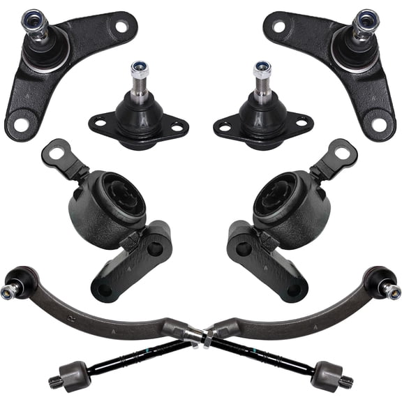 AUTOACER - Front Suspension Kit 8 Pcs - Lower Control Arm Bushings with Brackets, Outer Inner Ball Joints & Tie Rod Assembly for COOPER (R50, R53) 2001-2006, CONVERTIBLE (R52) 2004-2008