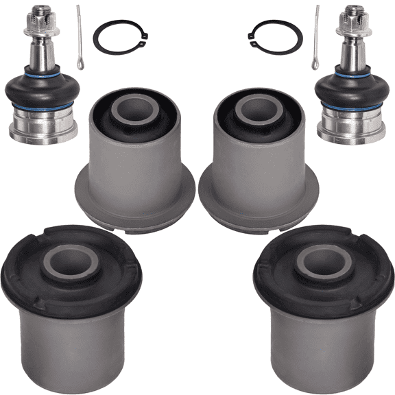 AUTOACER Front Upper Arm Repair Kit 6 piece - Front, Upper Control Arm Bushings & Ball Joints (Left + Right) for Toyota Tacoma 1995-2004 4WD Models, Pre-Runner 2WD 1998-2004 & Hilux Surf/ 4RUNNER 199