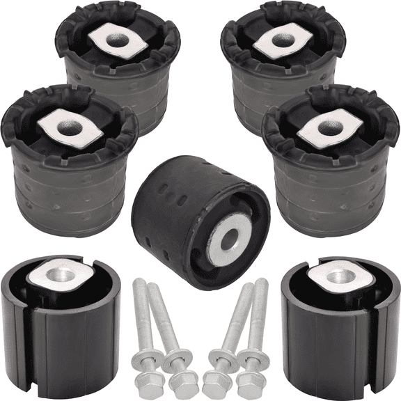 AUTOACER Rear Subframe Bushing Kit 11 Piece - Rear Axle Subframe Mounts Bushes, Hex Bolts 14x1.5 (10.9 Grade) with Washers for BMW X5 (E53) 2000-2006, X6 (E71, E72) 2008-2014