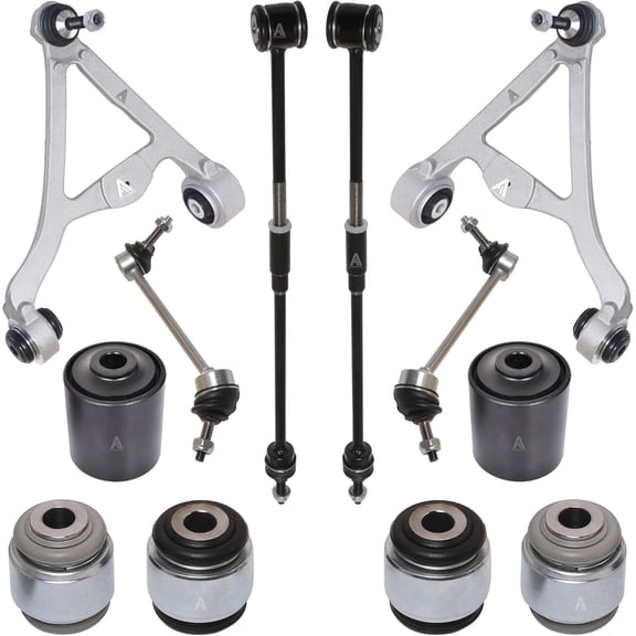 AUTOACER - Rear Suspension Kit 12 pcs Includes - Rear Upper Control Arms, Rear Lower Control Arm Hydra Bushings, Torque Tie Rods & Rear Sway Stabilizer Bar Links Left & Right for S-TYPE 1999-2008