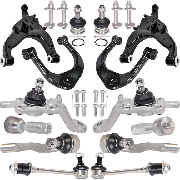 AUTOACER Suspension Kit 16 Pcs - Front Upper, Lower Control Arms, Ball Joints, Tie Rods, Sway Bar Links & Camber Bolt Kit for Hilux Surf / 4-Runner 1995-2002 2WD/4WD, Land Cruiser Prado 1996-2002 4WD