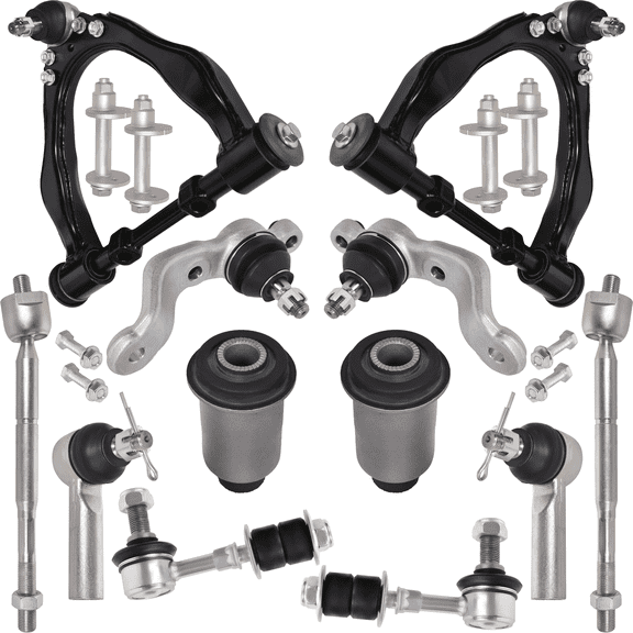 AUTOACER Suspension Kit 16p - Front Upper Control Arms, Lower Ball Joints, Bushings, Inner & Outer Tie Rods, Stabilizer Bar Links, Camber Bolt Kit for TACOMAS-RUNNER, BASE, DLX (RWD /2WDModels)