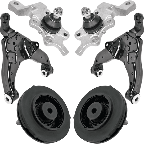 AUTOACER Suspension Kit 6pc - Front Lower Control Arms with Pre-Fitted Bushings, Ball Joints & Strut Mount Set (Left & Right) for 4Runner 2WD/4WD, Hilux Surf N180 & Land Cruiser Prado 4WD 1995 - 2002