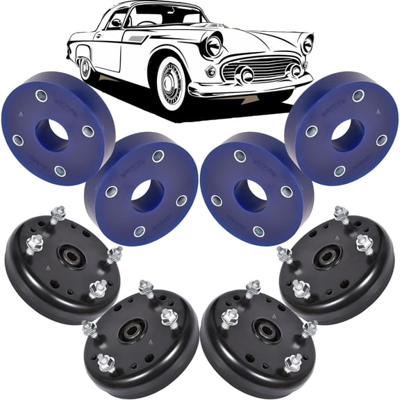 AUTOACER Suspension Lift Kit 8 Pcs - Front & Rear Poly Spacers 30mm + Strut Mounts for Thunderbird 2002-2006, LS 2000-2006, Compatible with XR858419 ; XR858419, 3W4Z18183AA