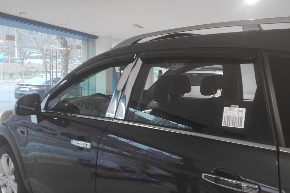 AUTOCLOVER Smoked Window Visor Deflector Sun Rain Vent Guard 4p compatible with 2012-2015 Captiva Sport
