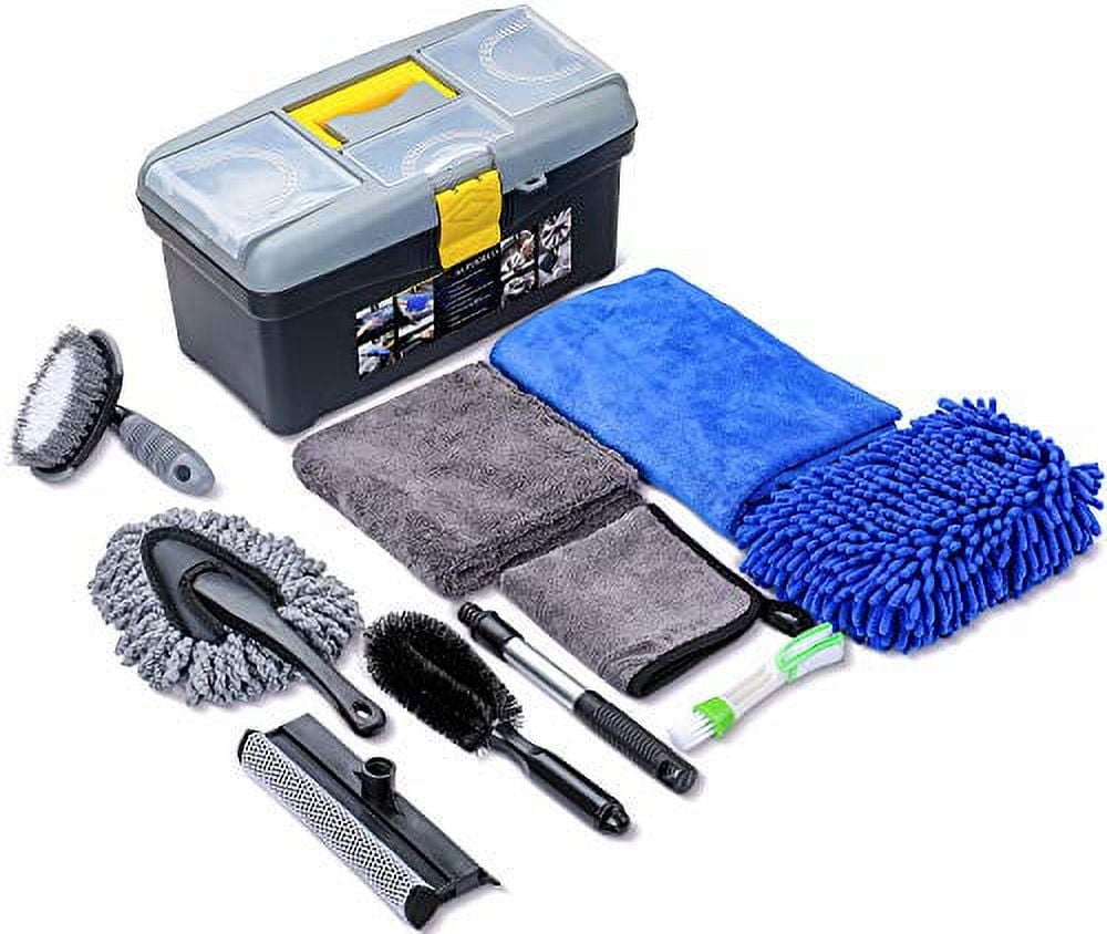 Car Cleaning Kit With Storage Bag Includes Interior Brush, Detail