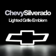 AUTOGEM 2016 2018 Chevy Silverado 1500 LED Lighted Front Grille Emblem Black Finish