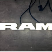 AUTOGEM 2019 2025 RAM 2500 3500 4500 Lighted Grille Emblem   LED Front Badge, Black Finish, Plug & Play Illumination