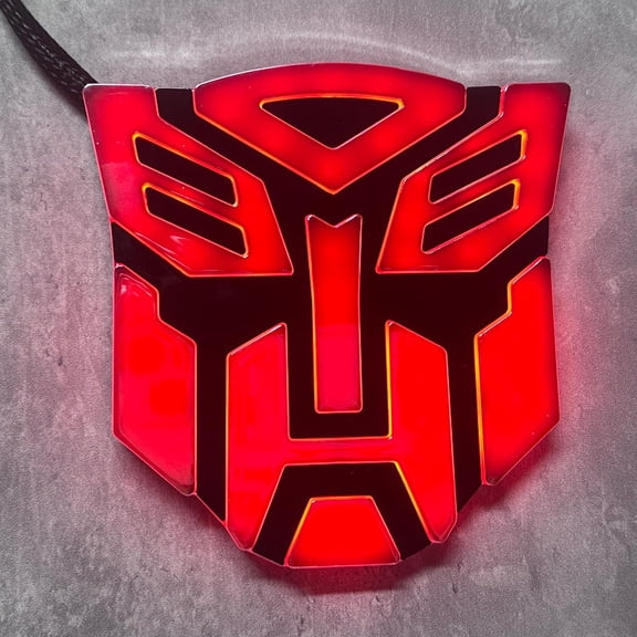 AUTOGEM Transforming Auto Robot Lighted Tailgate Emblem 5 Inch Chrome Finish Red LED Rear Emblem Badge for Trucks & SUVs