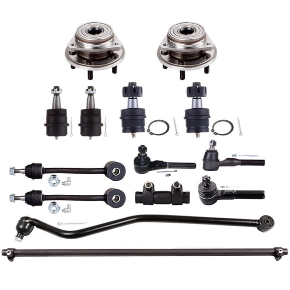 AUTOMUTO 14PCS Front Lower Ball Joint Tie Rod End Track Bar Sway Bar End Link Wheel Hub Bearing Fit for 2000-2004 for Jeep for TJ/2000-2005 for Jeep for Wrangler