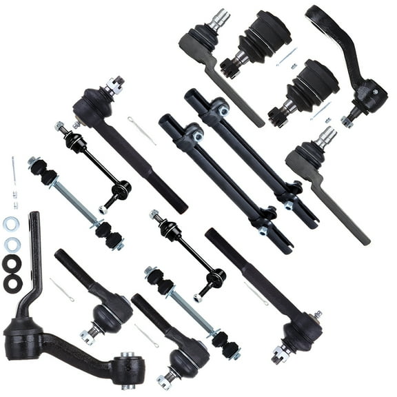 AUTOMUTO 16pc Front Sway Bar Links Ball Joint Pitman Arm Idler Arm Inner Outer Tie Rod End Adjusting Sleeve Suspension Kit fit 1998 1999 2000 2001 2002 for Ford Crown Victoria Town Car Grand Marquis