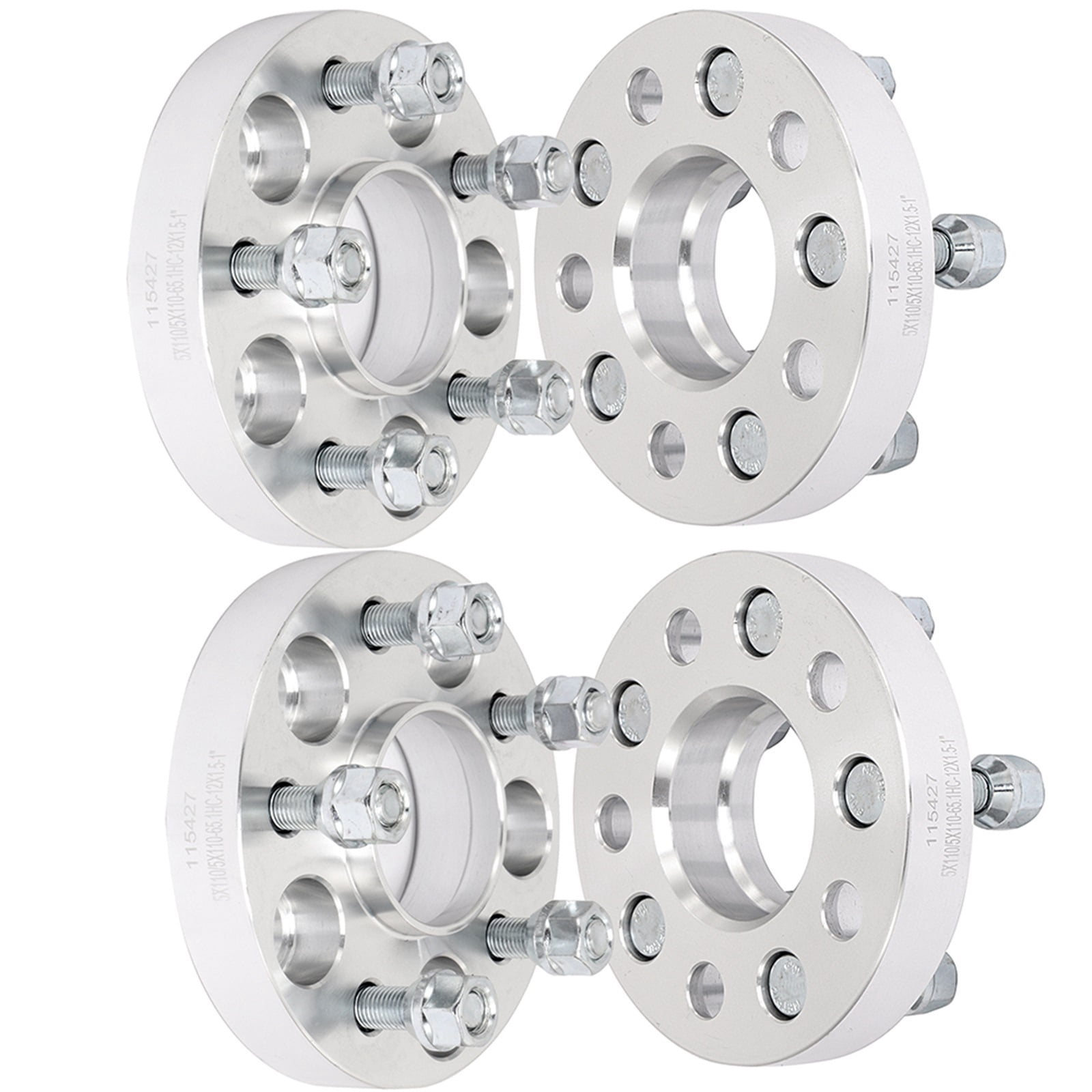 4pc 1.5 Thick Forged Spacers With Lip 5x115 Hubcentric 70.3