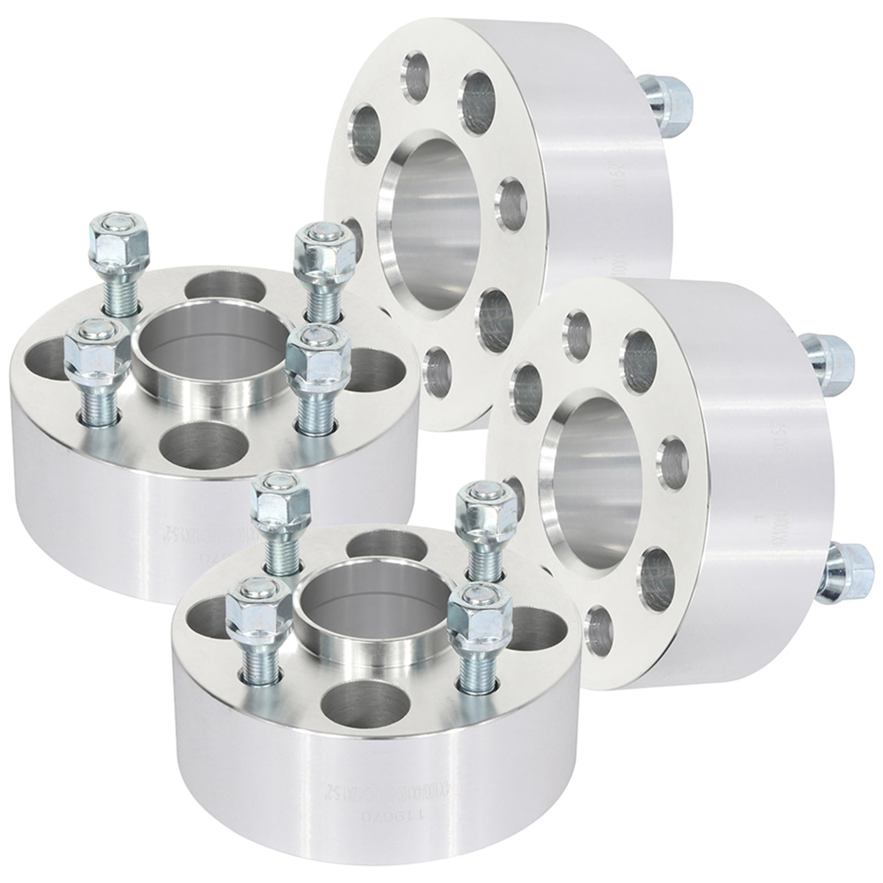 4X 2 Inch 4x100 Wheel Spacers 12x1.5 57.1 Hub Bore - For Chevrolet, Dodge, Saturn - T6 6061 Aluminum