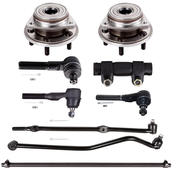 AUTOMUTO 9PCS Tie Rod End Driver/Passenger Side Track Bar Wheel Hub Bearing Fit for 2000-2004 for Jeep for TJ/2000-2005 for Jeep for Wrangler 513158 DS1235 DS1326S DS1430 ES2079S ES3094L ES3095R