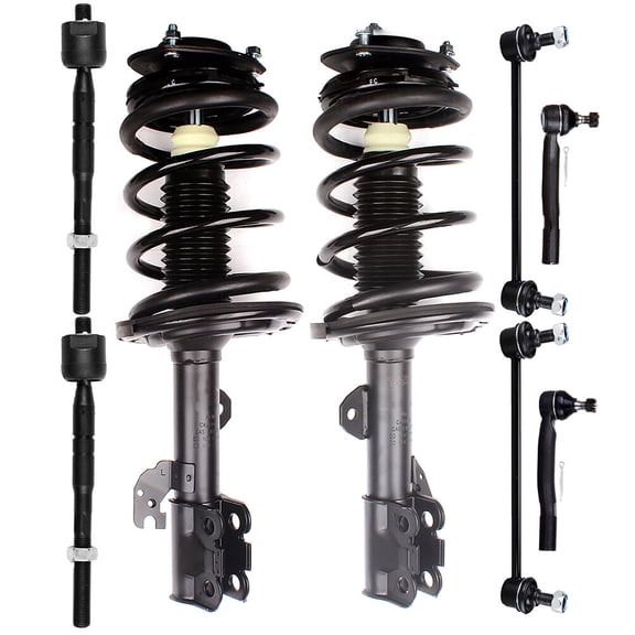 AUTOMUTO Front Complete Struts Assembly Stabilizer Bar Link Tie Rod End Fit for 2007-2011 for Toyota Camry 172307 172308 ES80602 ES80603 EV800306 K750123