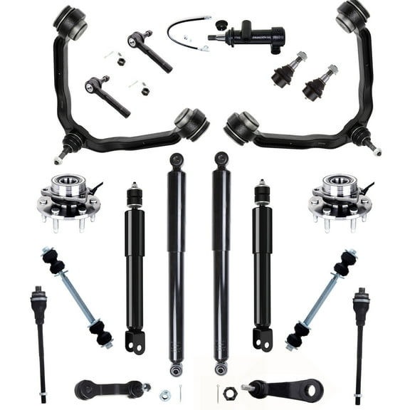 AUTOMUTO Front and Rear Shock Absorber Control Arm and Ball Joint Assembly Idler Arm Pitman Arm Stabilizer Bar Link Kit Fit for Chevrolet Silverado 1500 1999-2006 Replace for 37152 515036