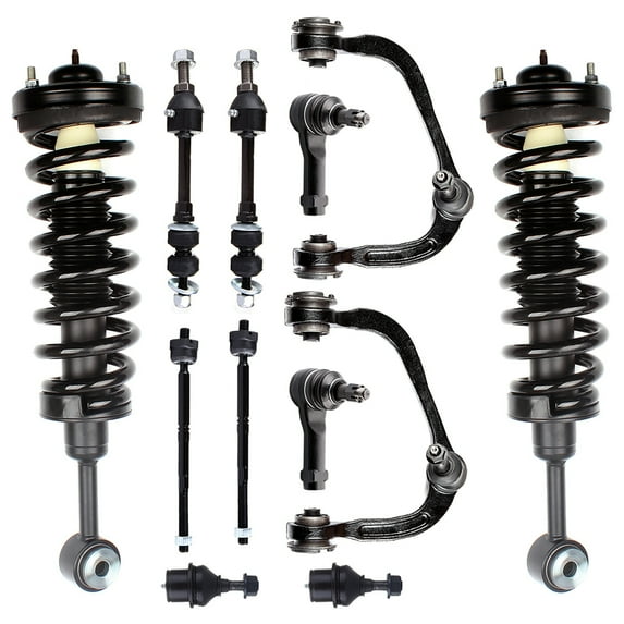 AUTOMUTO Front Strut Spring Assembly Tie Rod End Ball Joint Control Arm and Ball Joint Assembly Stabilizer Bar Link Fits 2005-2008 for F-150 2006-2008 for Lincoln Mark LT Suspension Kit Set of 12