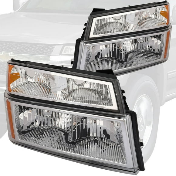 AUTOMUTO Headlight Assembly with 2008-2016 for Chrysler Town & Country,2011-2018 for Dodge Grand Caravan Chrome Housing Amber Reflector Clear Lens